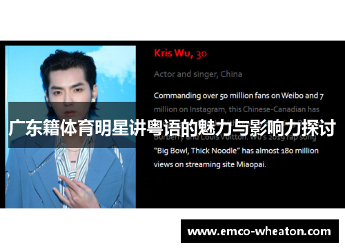 广东籍体育明星讲粤语的魅力与影响力探讨
